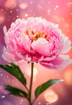 multi-colored peonies bloom in the park. Selective focus. nature.