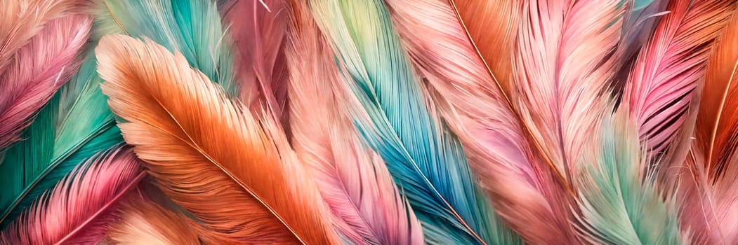 Background texture of drawn feathers. Selective focus. color.