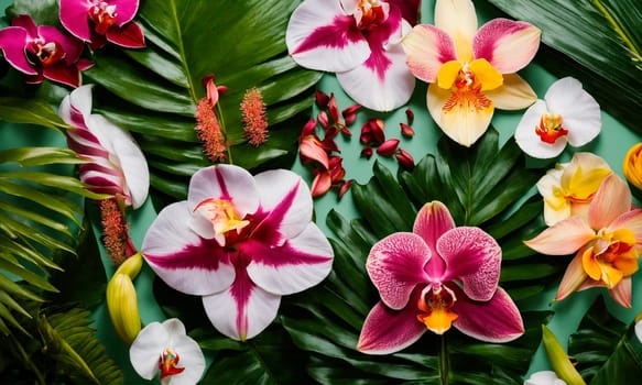 beautiful background with tropical flowers. Selective focus. nature.