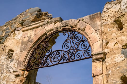 remains of an old church in an old village in Northern Cyprus