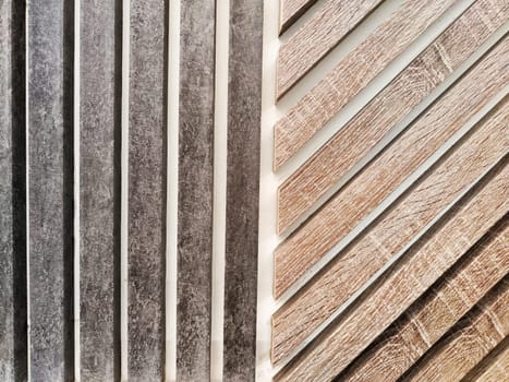 Background of brown wooden slats, texture of wood strips. Abstract place for text, copy space, frame