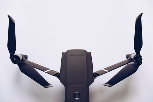 Prague, Czech Republic - August 31 , 2018: DJI Mavic 2 Pro closeup, on white background. DJI Mavic 2 Pro one of the most portable drones in the market, with Hasselblad camera.