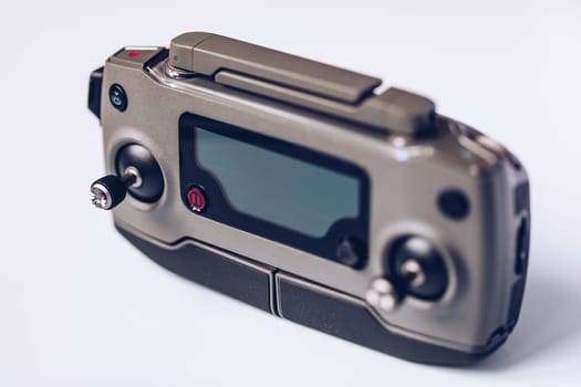Prague, Czech Republic - August 31 , 2018: DJI Mavic 2 Pro controller, on white background. DJI Mavic 2 Pro one of the most portable drones in the market, with Hasselblad camera.