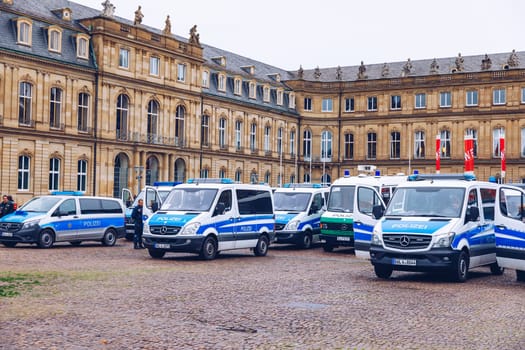 Stuttgart, Germany - October 19, 2019: The image shows the police of Stuttgart at the „Schlossplatz“.