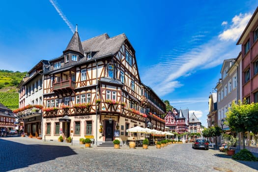 Bacharach, Germany - June 30, 2022: Bacharach is a small town in Rhine valley in Rhineland-Palatinate, Germany. Bacharach is a small town in Rhine valley in Rhineland-Palatinate, Germany