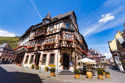 Bacharach, Germany - June 30, 2022: Bacharach is a small town in Rhine valley in Rhineland-Palatinate, Germany. Bacharach is a small town in Rhine valley in Rhineland-Palatinate, Germany