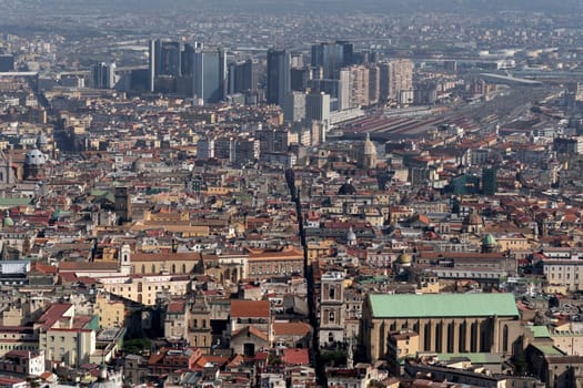 Naples aerial view panorama cityscape