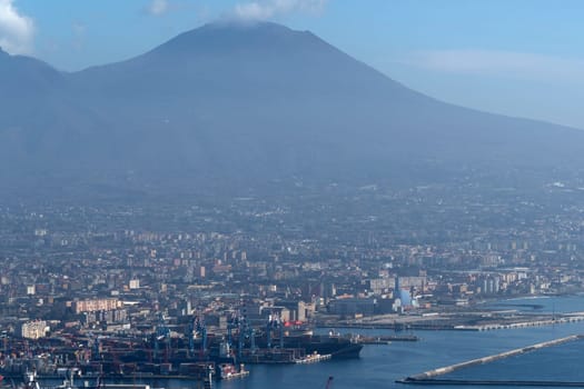 Naples aerial view panorama cityscape