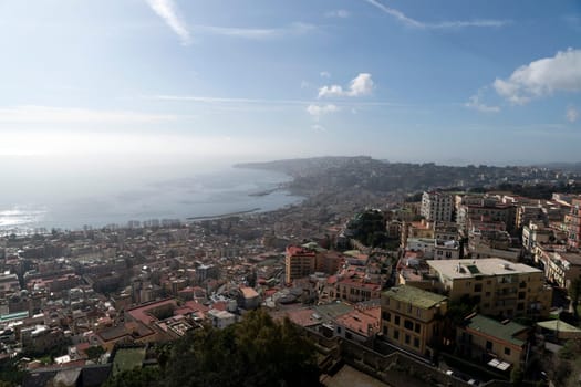 Naples aerial view panorama cityscape