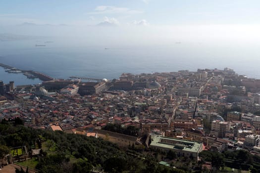 Naples aerial view panorama cityscape