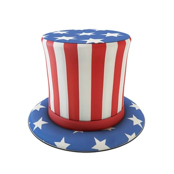 American hat cylinder in red and blue colors ai generated image