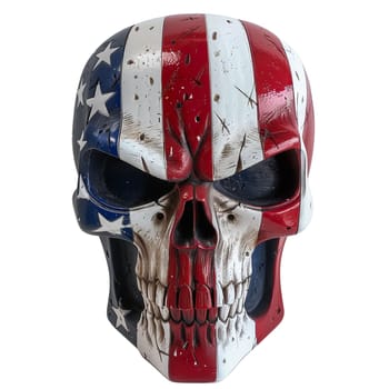 Punisher skull in white and red stripes and stars ai generated image