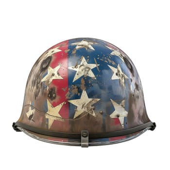 Warrior helmet in American flag colors ai generated image