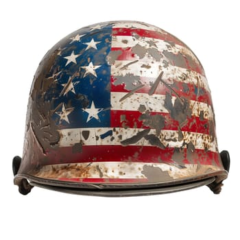 Warrior helmet in American flag colors ai generated image