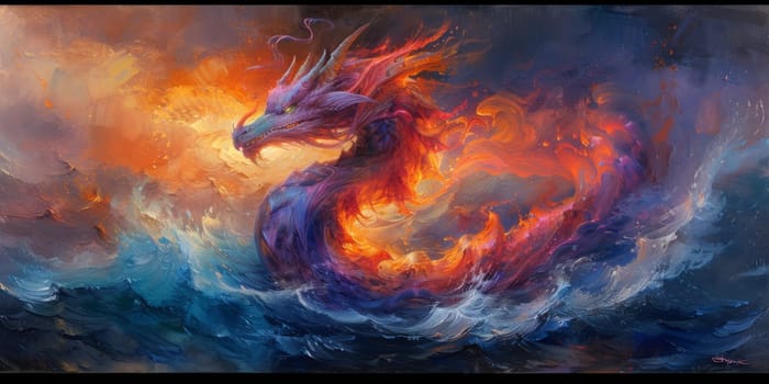 Chinese New Year dragon watercolor background