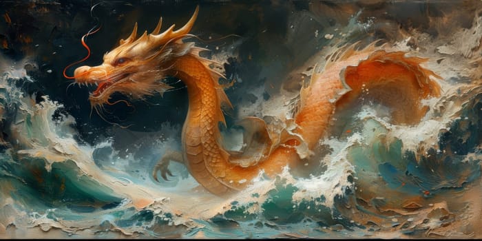 Chinese New Year dragon watercolor background