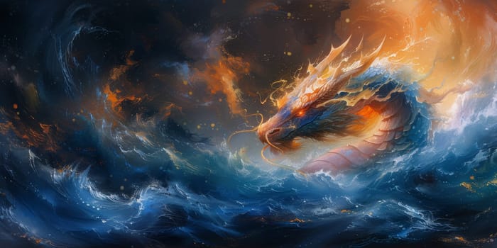 Chinese New Year dragon watercolor background