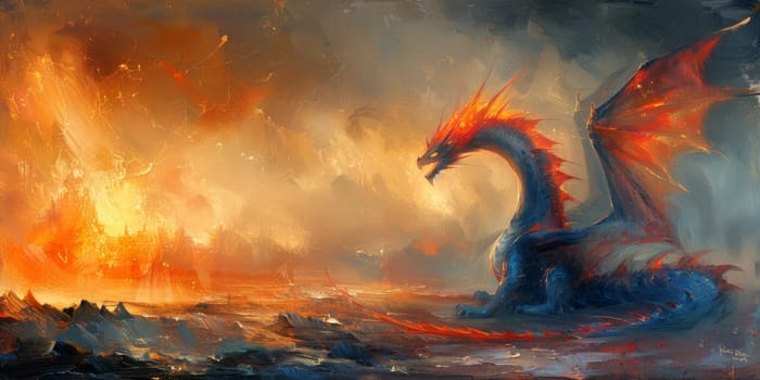 Chinese New Year dragon watercolor background