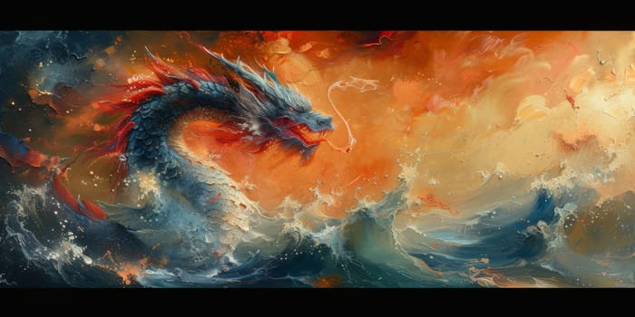 Chinese New Year dragon watercolor background