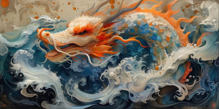 Chinese New Year dragon watercolor background