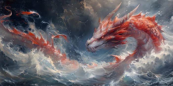 Chinese New Year dragon watercolor background