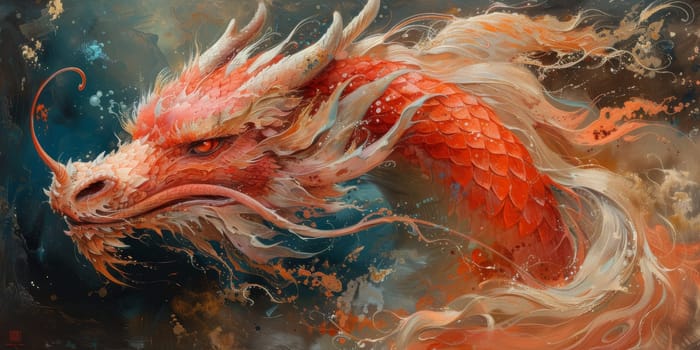 Chinese New Year dragon watercolor background