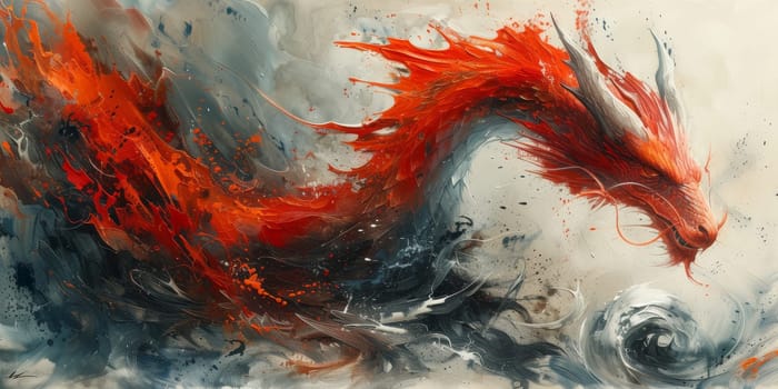 Chinese New Year dragon watercolor background