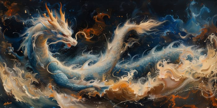 Chinese New Year dragon watercolor background