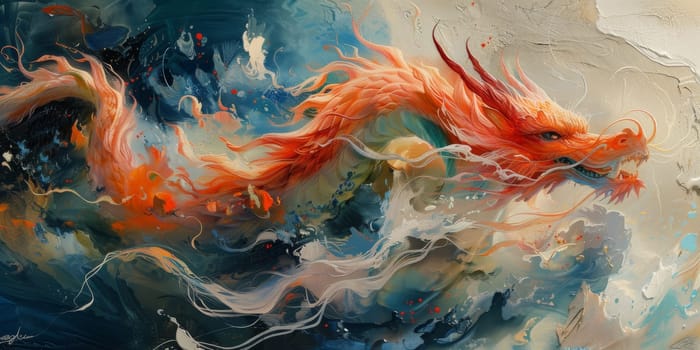 Chinese New Year dragon watercolor background