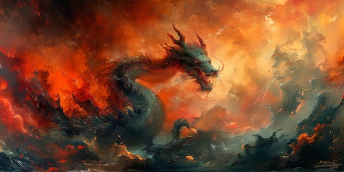 Chinese New Year dragon watercolor background