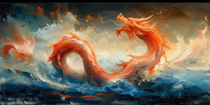 Chinese New Year dragon watercolor background