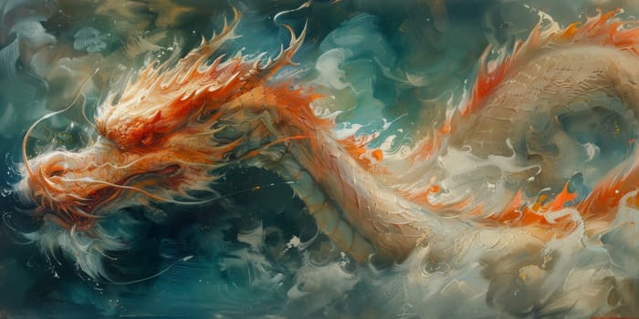 Chinese New Year dragon watercolor background