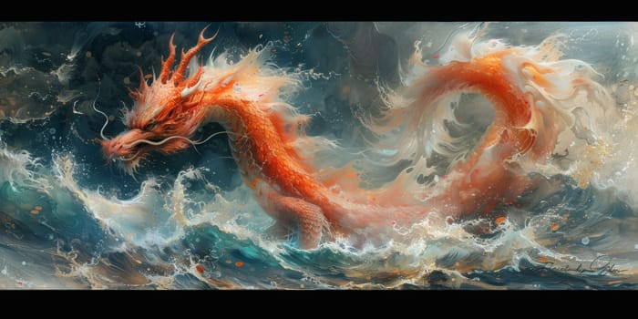 Chinese New Year dragon watercolor background