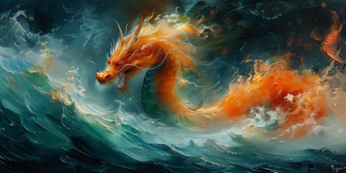 Chinese New Year dragon watercolor background