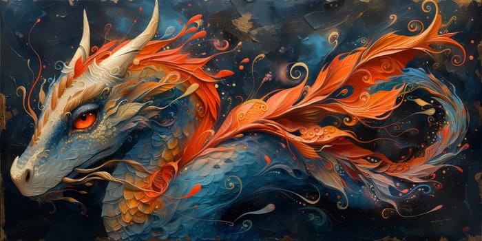 Chinese New Year dragon watercolor background