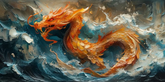 Chinese New Year dragon watercolor background