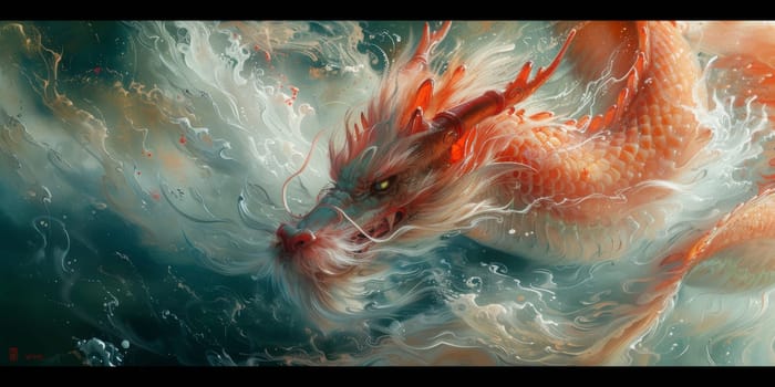 Chinese New Year dragon watercolor background