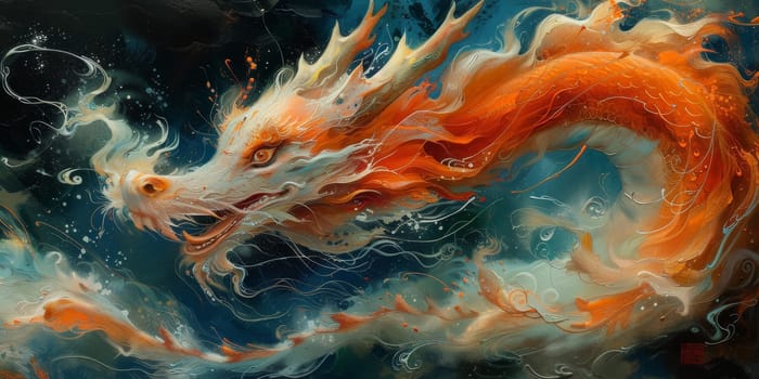 Chinese New Year dragon watercolor background