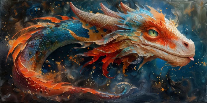 Chinese New Year dragon watercolor background