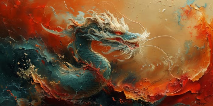 Chinese New Year dragon watercolor background