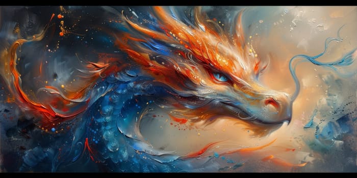 Chinese New Year dragon watercolor background