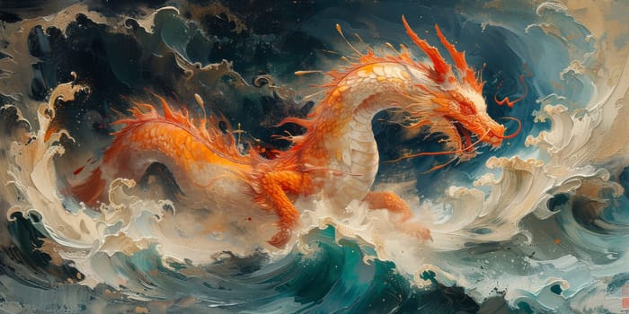 Chinese New Year dragon watercolor background