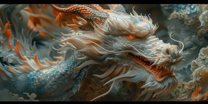 Chinese New Year dragon watercolor background