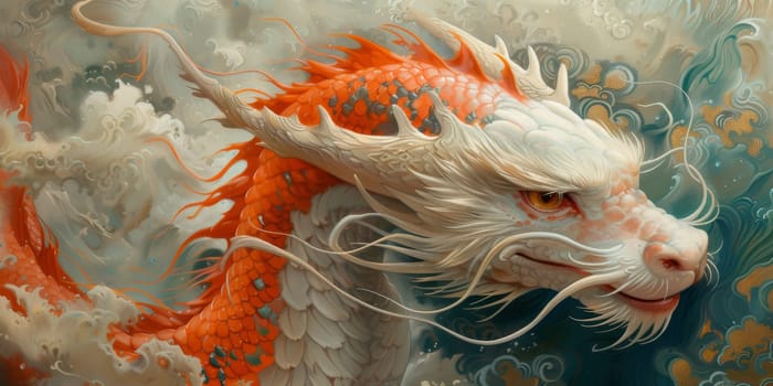 Chinese New Year dragon watercolor background