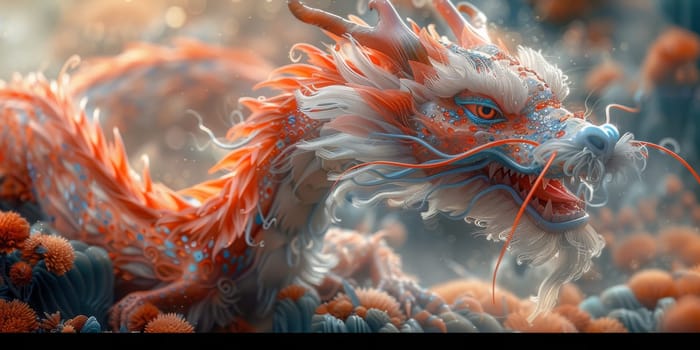 Chinese New Year dragon watercolor background