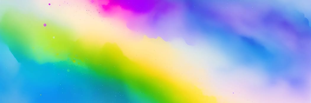 Abstract watercolor background in rainbow colors. Generative AI