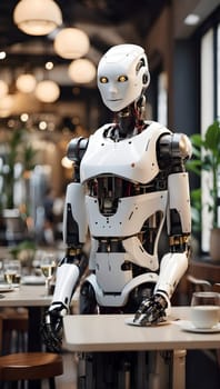 Automated Elegance: The Future of Dining with Robot Waiters.