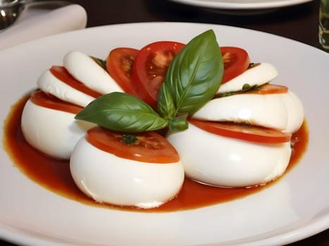 Basilic Beauty: Buffalo Mozzarella, Tomato, Basil, and the Magic of Olive Oil.