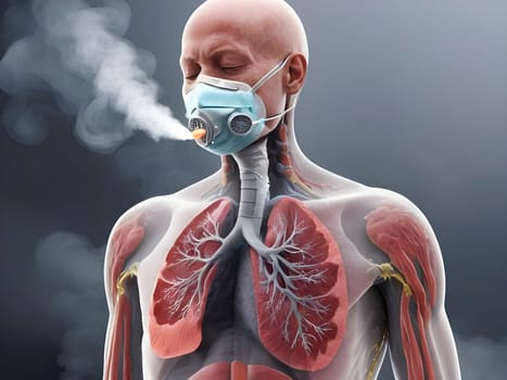 Pollution's Toll. Ailing Lungs Exposed.