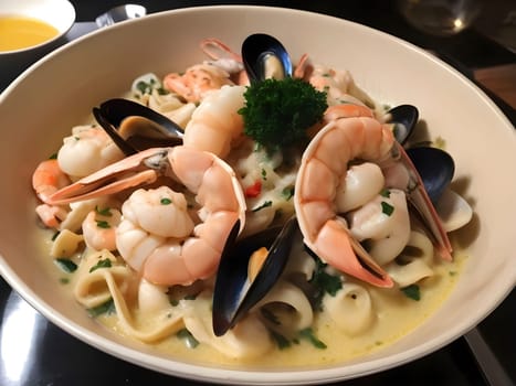 Salty Breeze Bliss: Tasting the Coastal Flavors of Mixed Seafood Pasta.